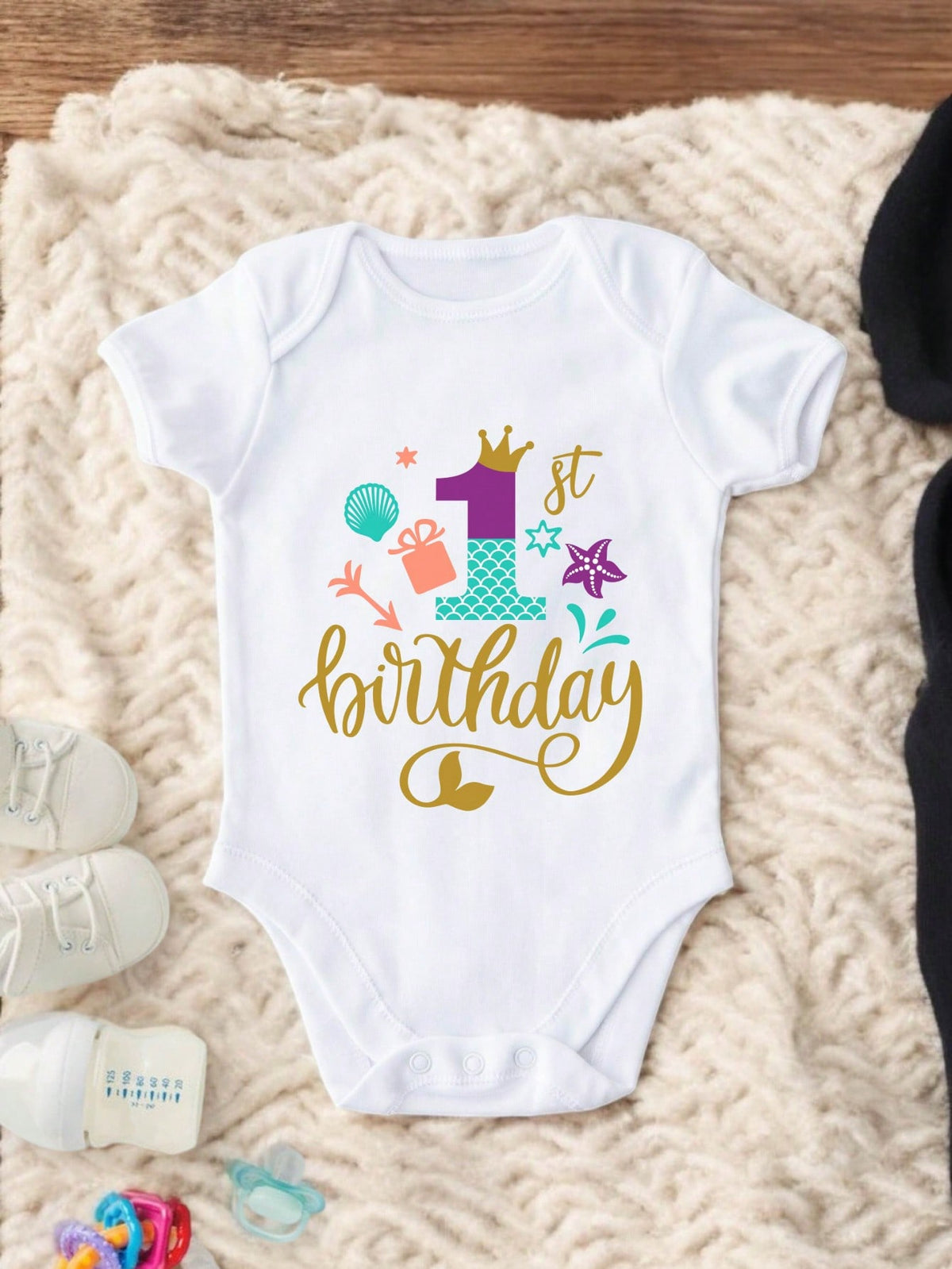 My First Birthday Mermaid Bodysuit