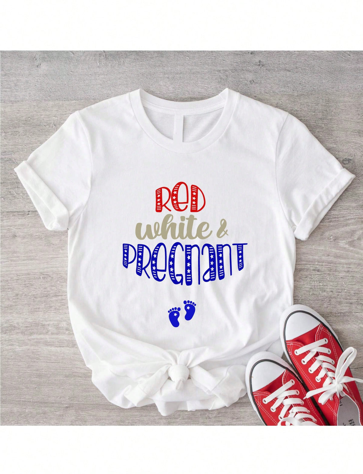 Red White And Pregnant T-Shirt