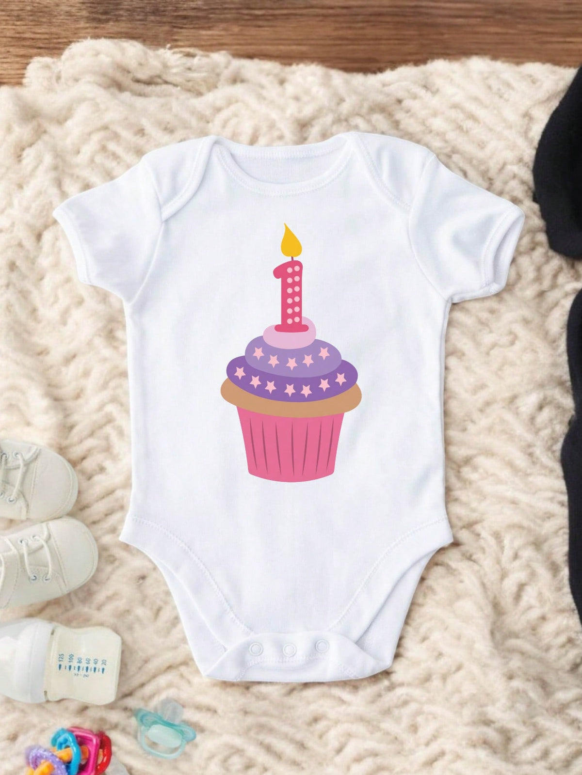 First Birthday Cupcake Bodysuit