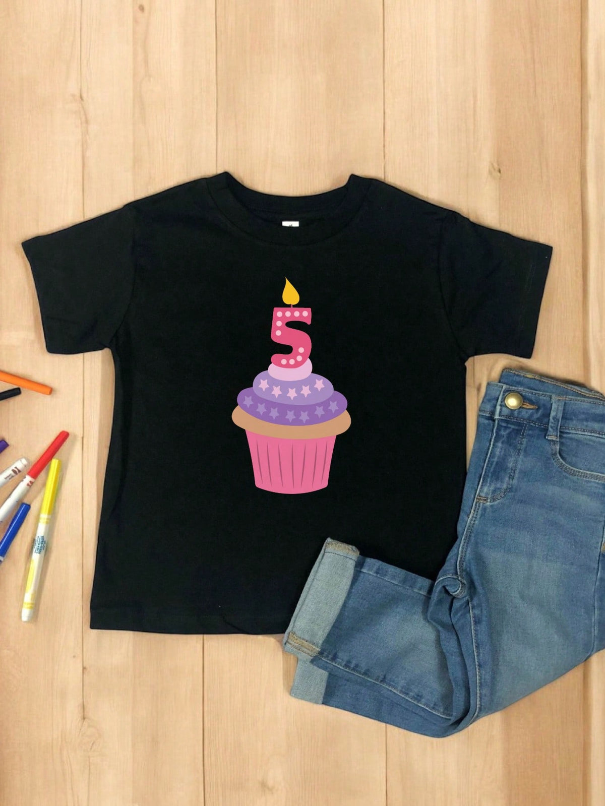 Fifth Birthday Cupcake Kids T-Shirt