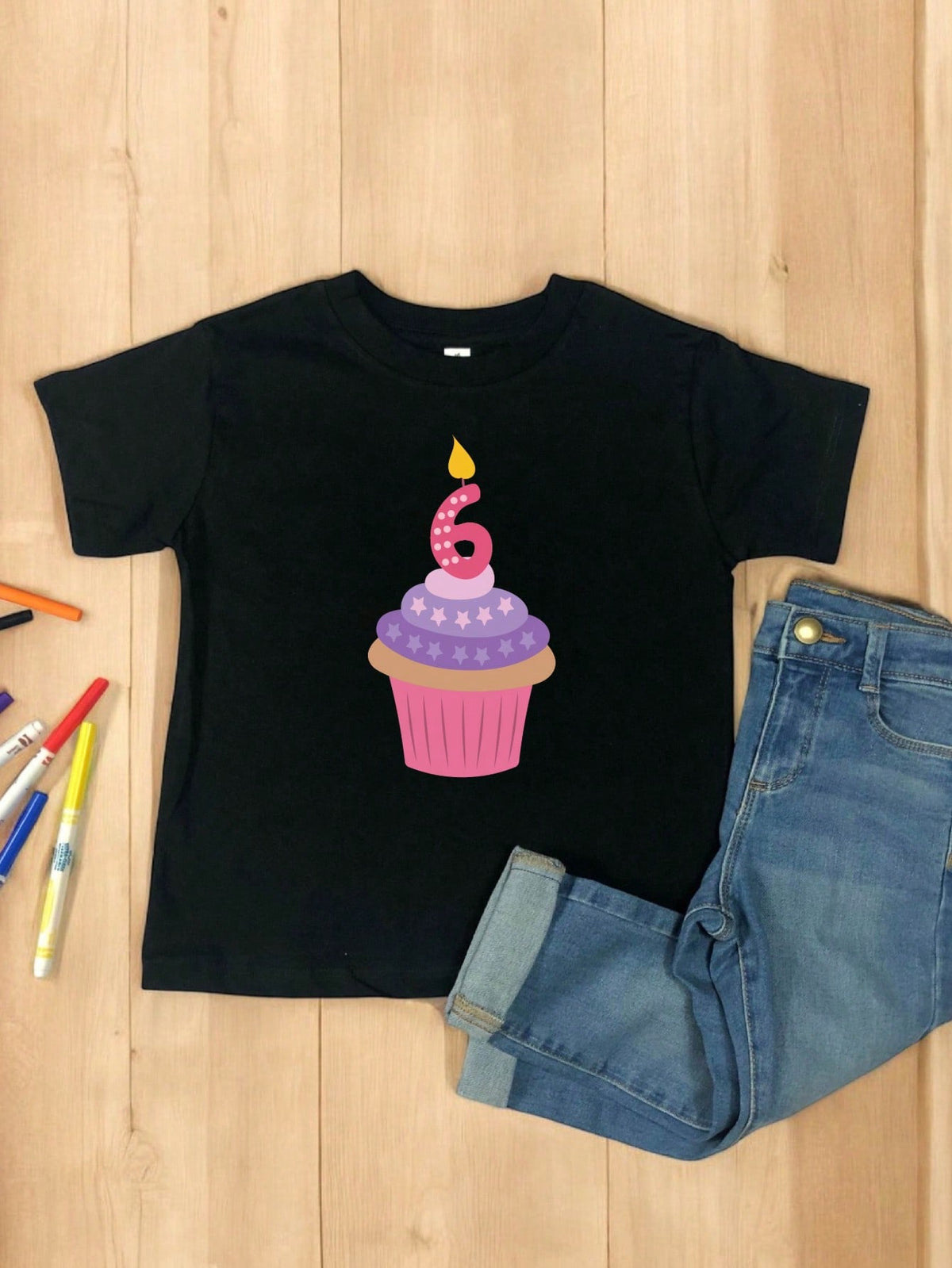 Sixth Birthday Cupcake Kids T-Shirt