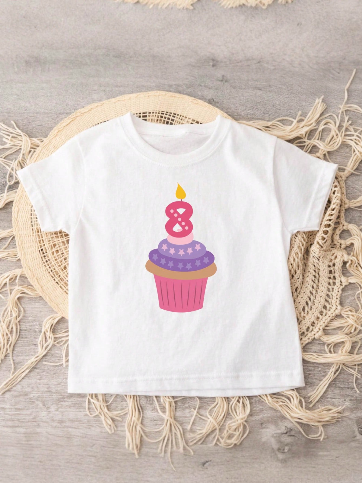 Eighth Birthday Cupcake Kids T-Shirt