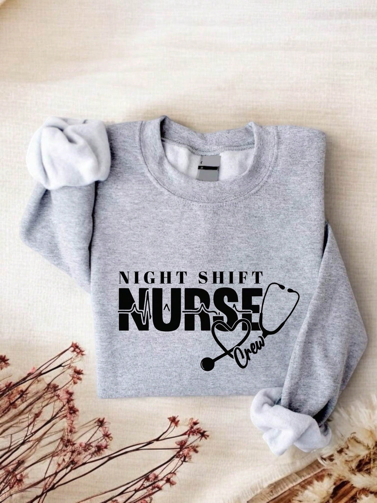 Night Shift Nurse Crew Sweatshirt