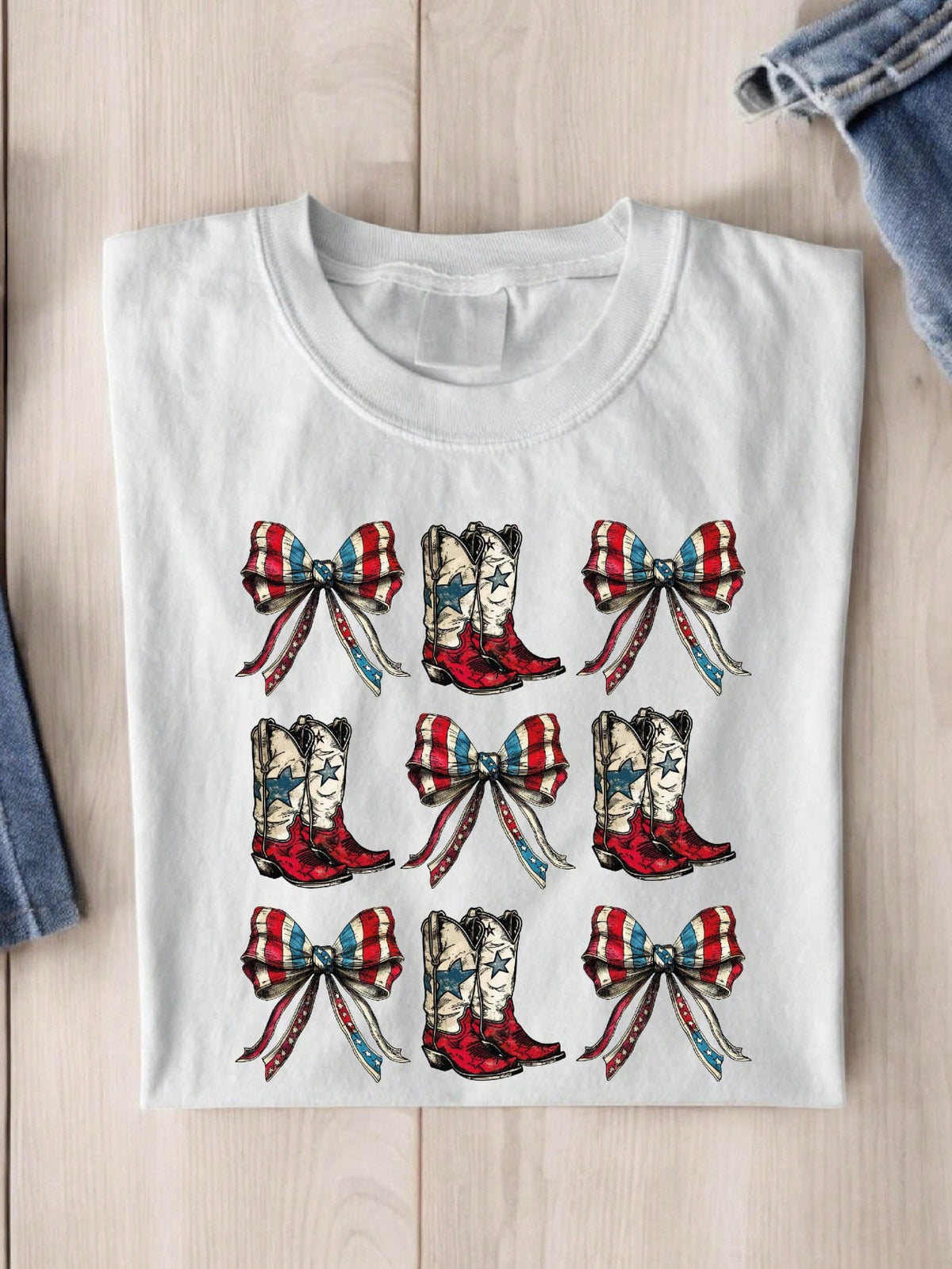 Coquette Bows And Boots 4th Of July T-Shirt