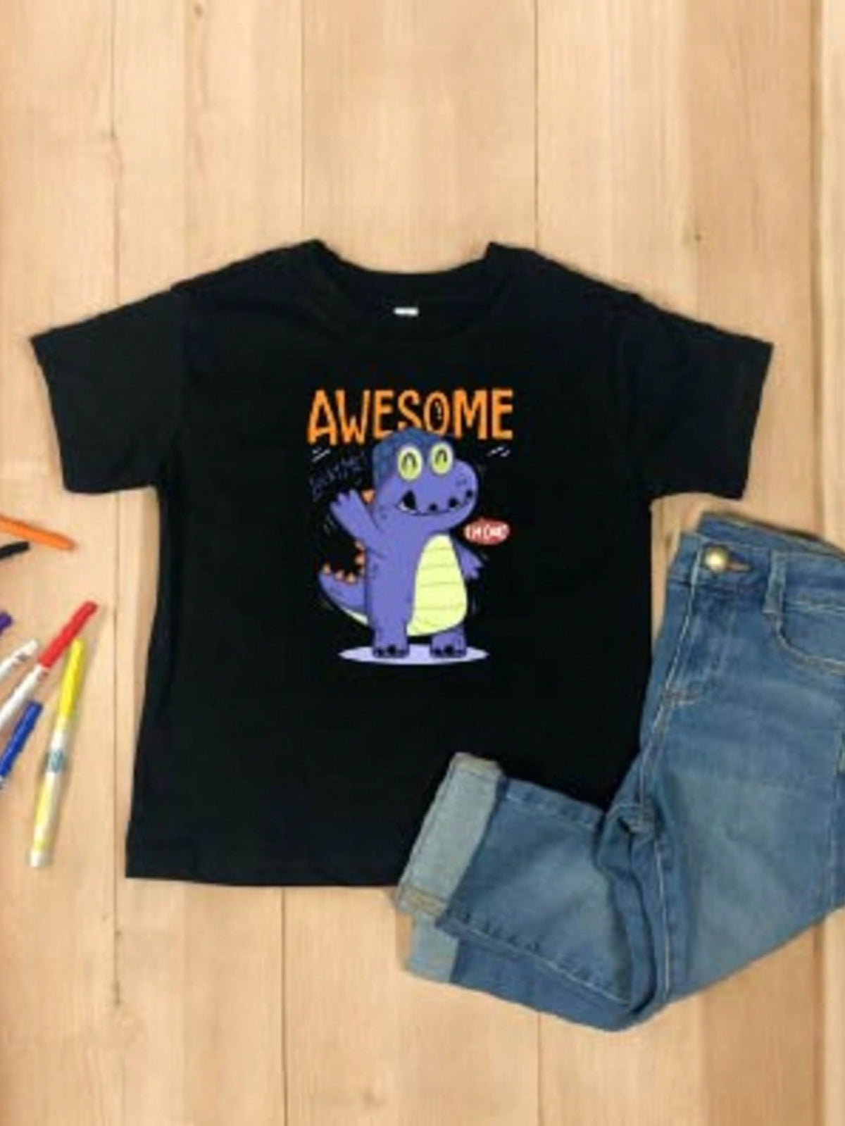 Awesome Lucky Me Dinosaur Kids T-Shirt