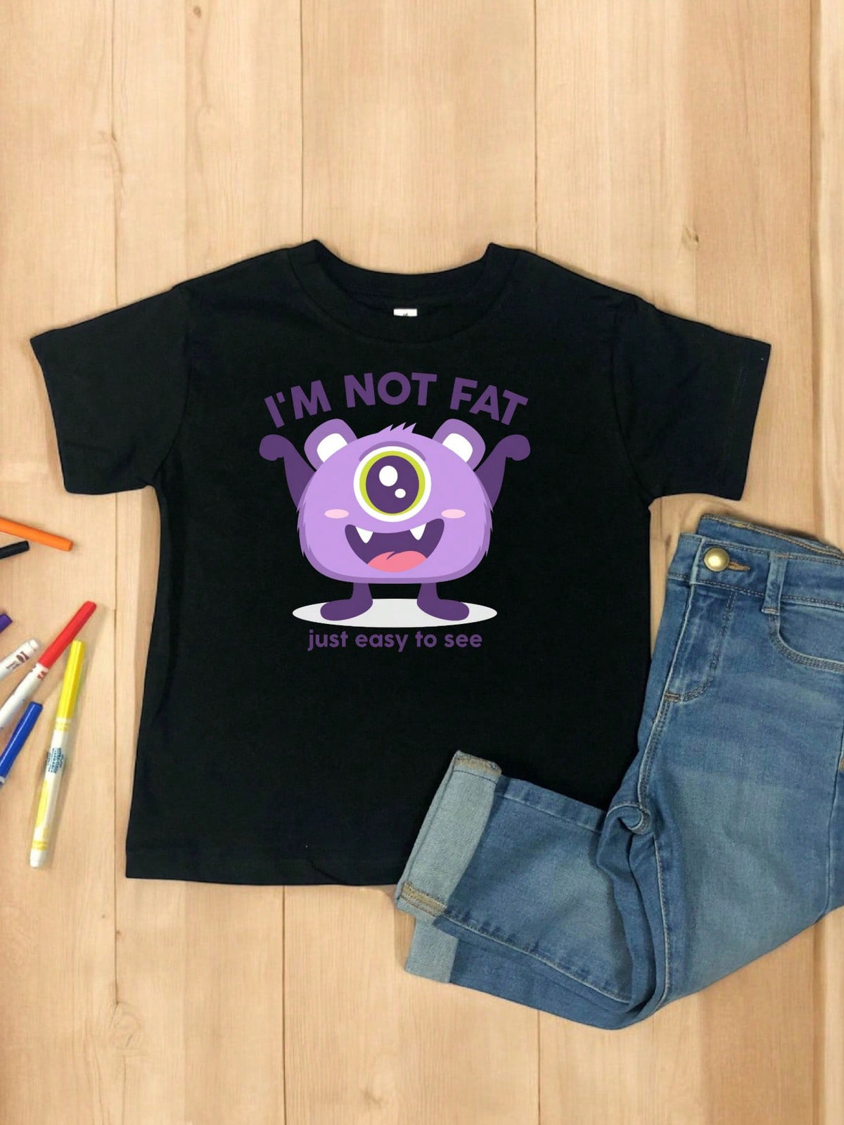 I'm Not Fat I'm Easy To See Monster Kids T-Shirt