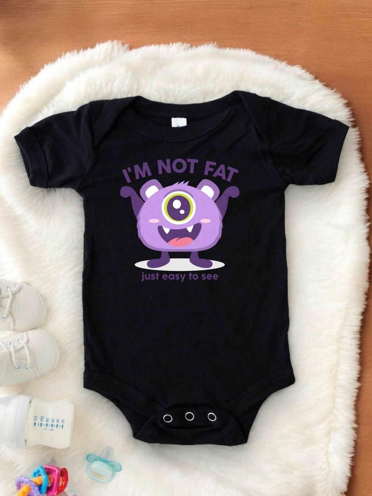 I'm Not Fat I'm Easy To See Monster Kids Bodysuit