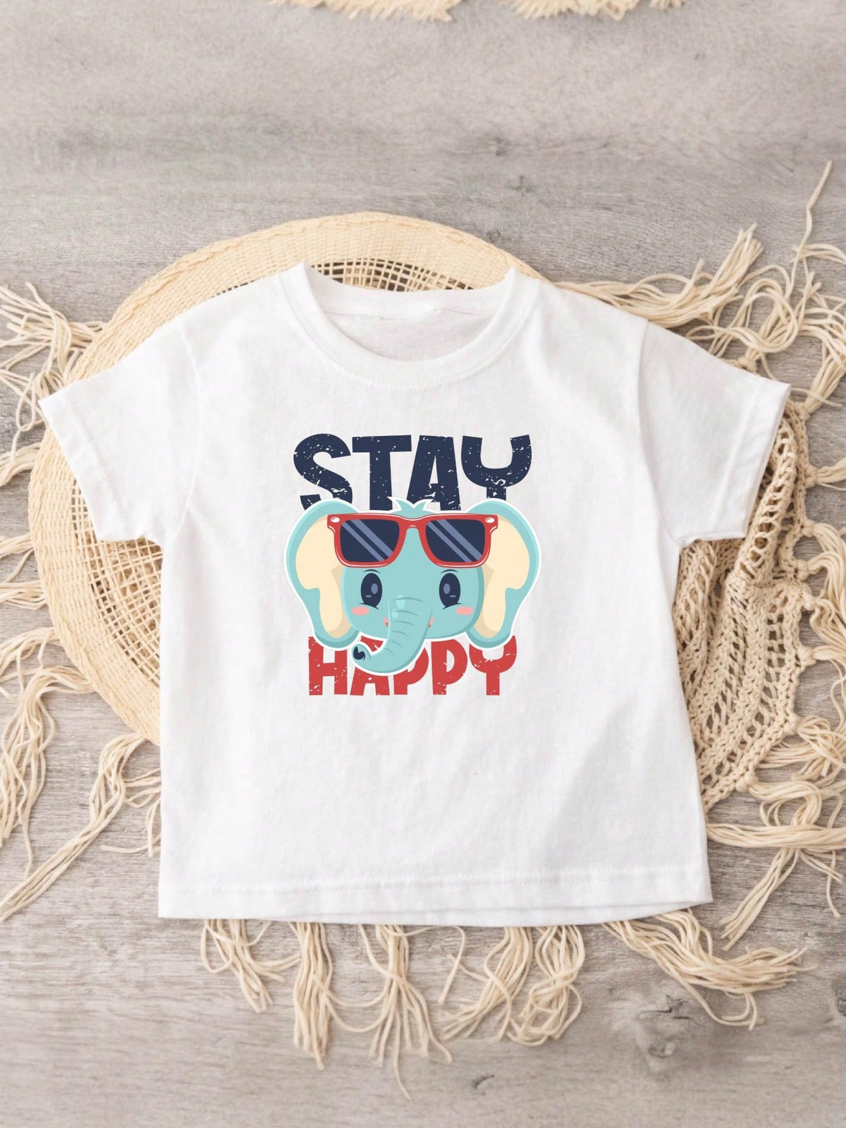 Stay Happy Elephant Kids T-Shirt