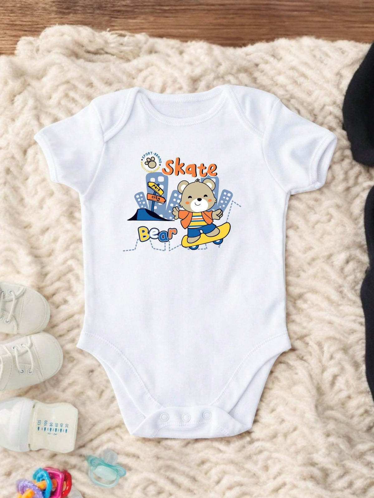 Skate Bear Kids Bodysuit
