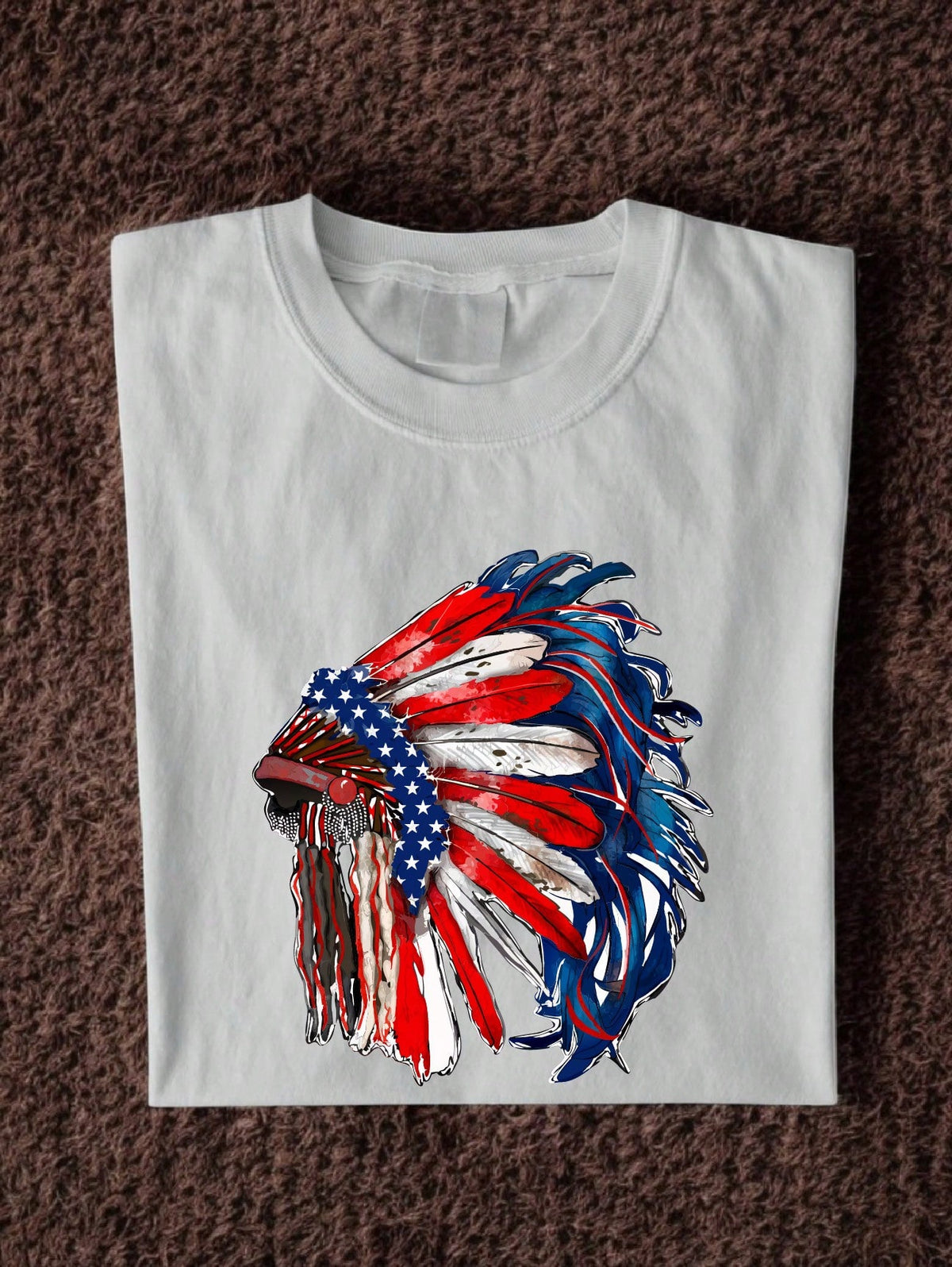 American Flag India Headdress T-Shirt