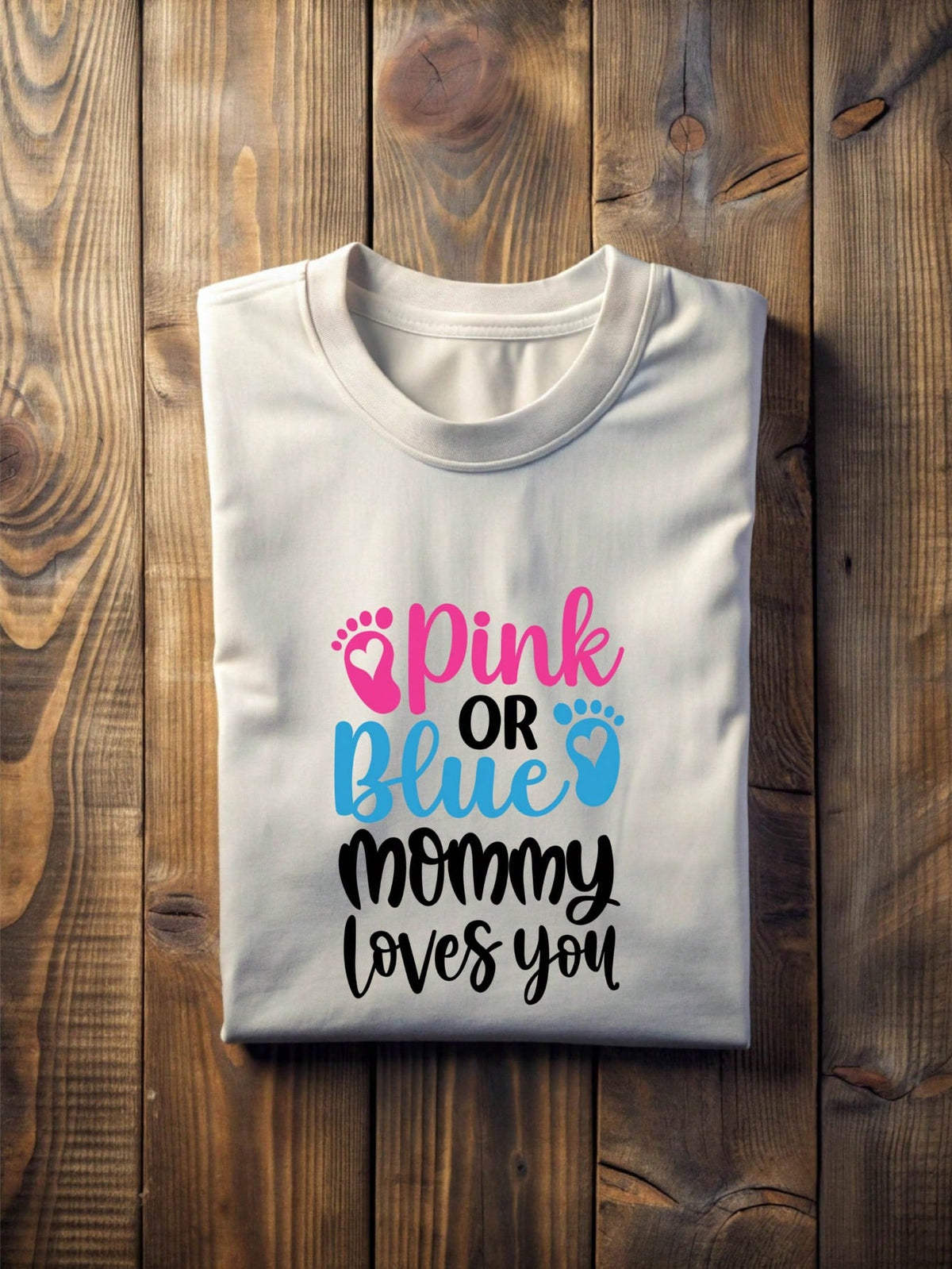 1 PC Pink Or Blue Mommy Daddy Loves You T-Shirt