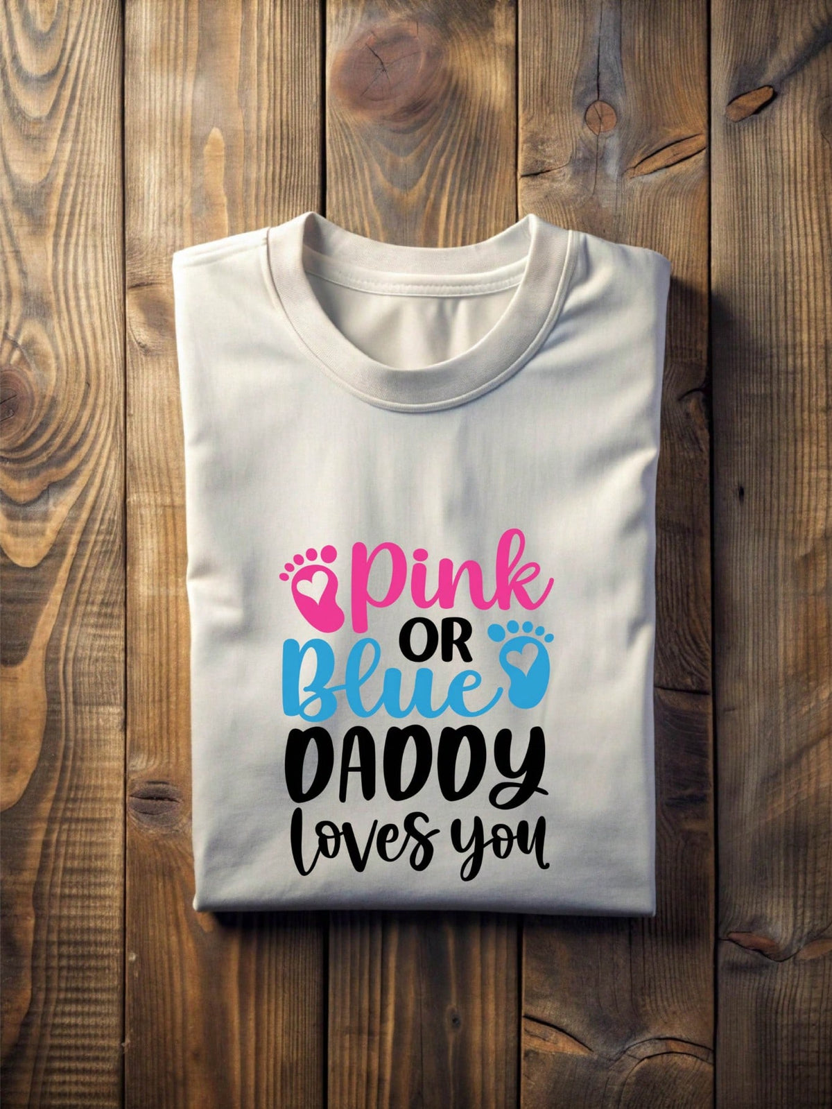 1 PC Pink Or Blue Mommy Daddy Loves You T-Shirt