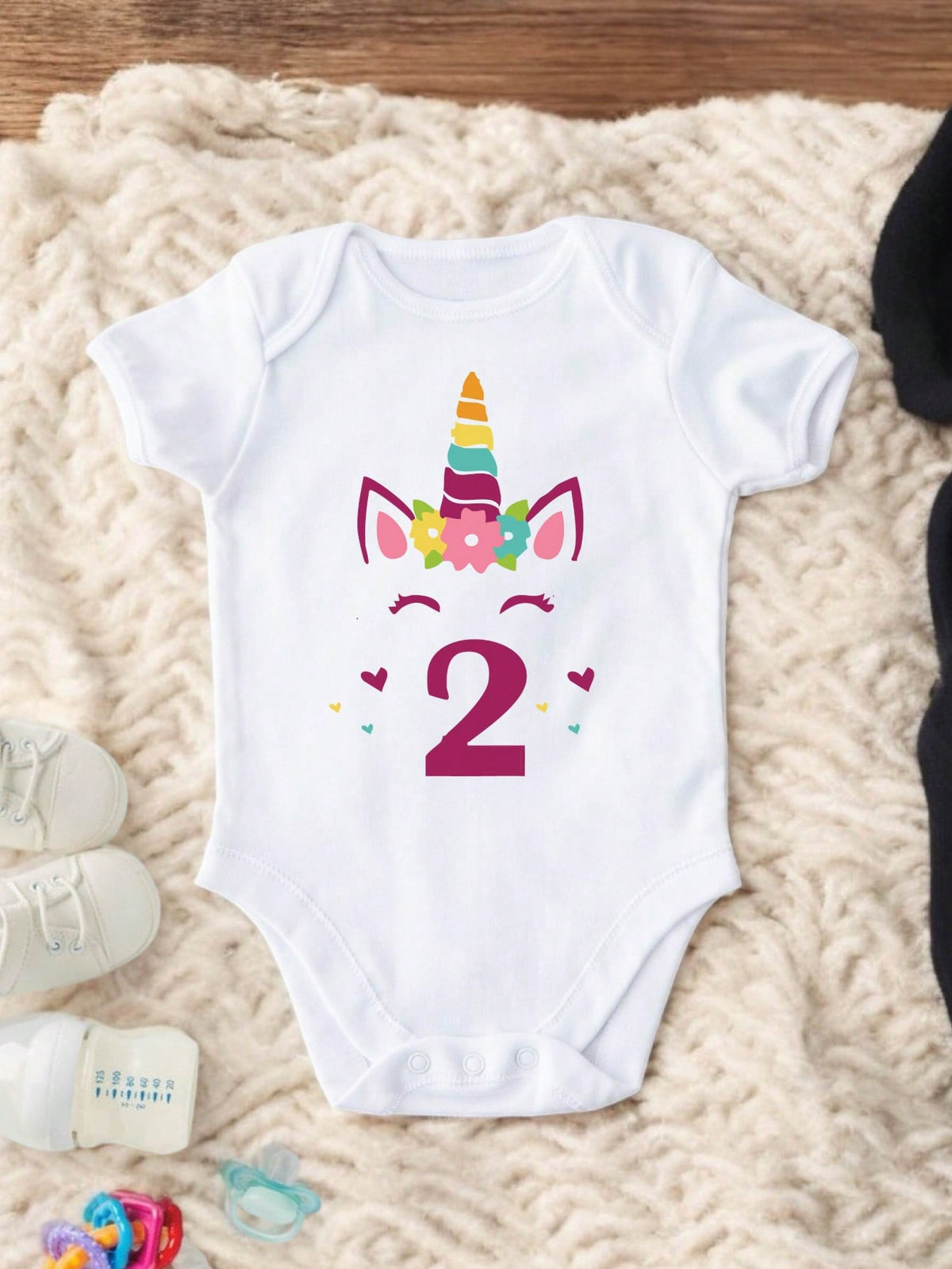 My Second Birthday Unicorn Themed Bodysuit