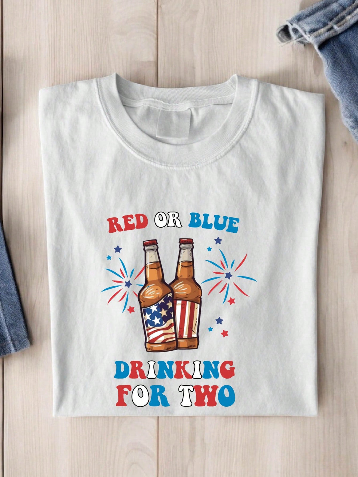 Red Or Blue Drinking For Two T-Shirt