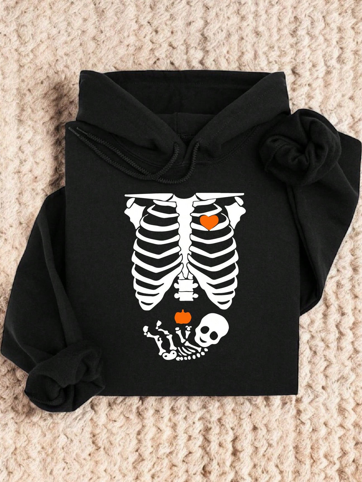 Halloween Skeleton Pregnancy Hoodie