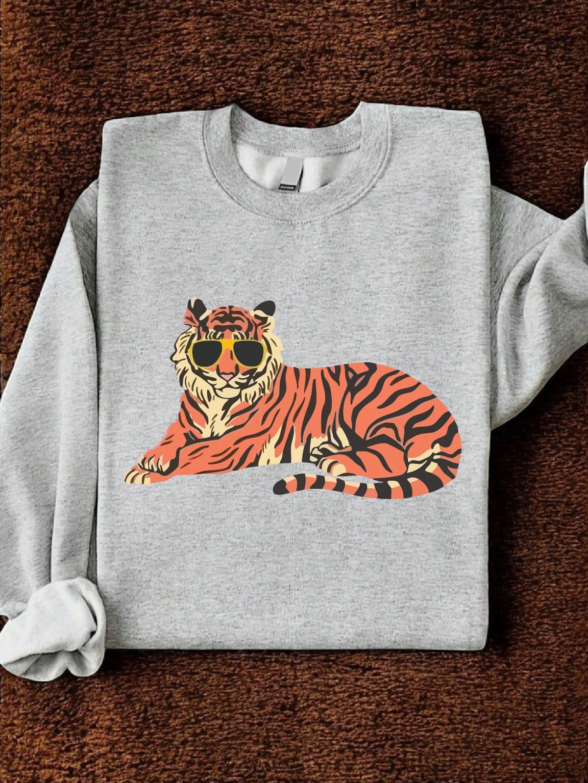 Retro Tiger Wearing Sunglasses Sweatshirt