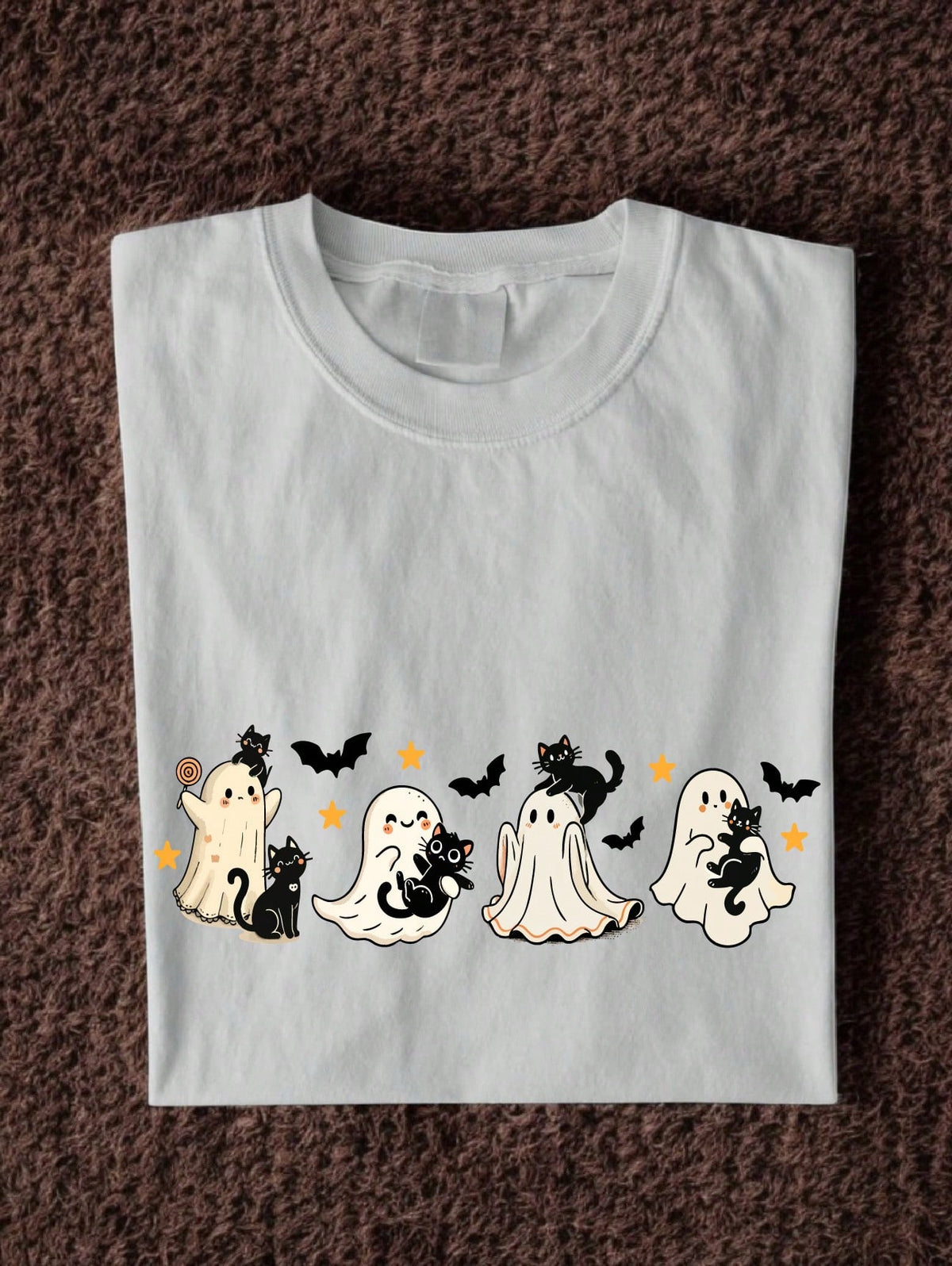 Halloween Cute Ghosts And Black Cats T-Shirt