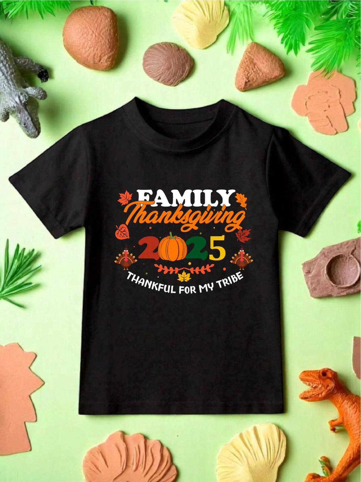 Family Thanksgiving 2025 Thankful For My Tribe Kids T-Shirt