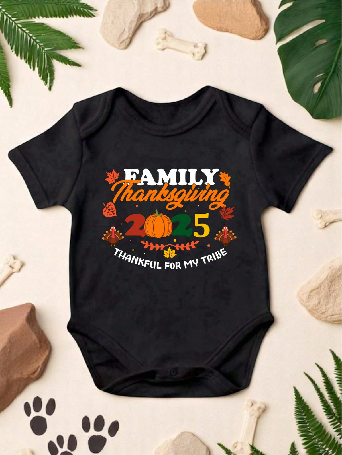 Family Thanksgiving 2025 Thankful For My Tribe Kids Bodysuit