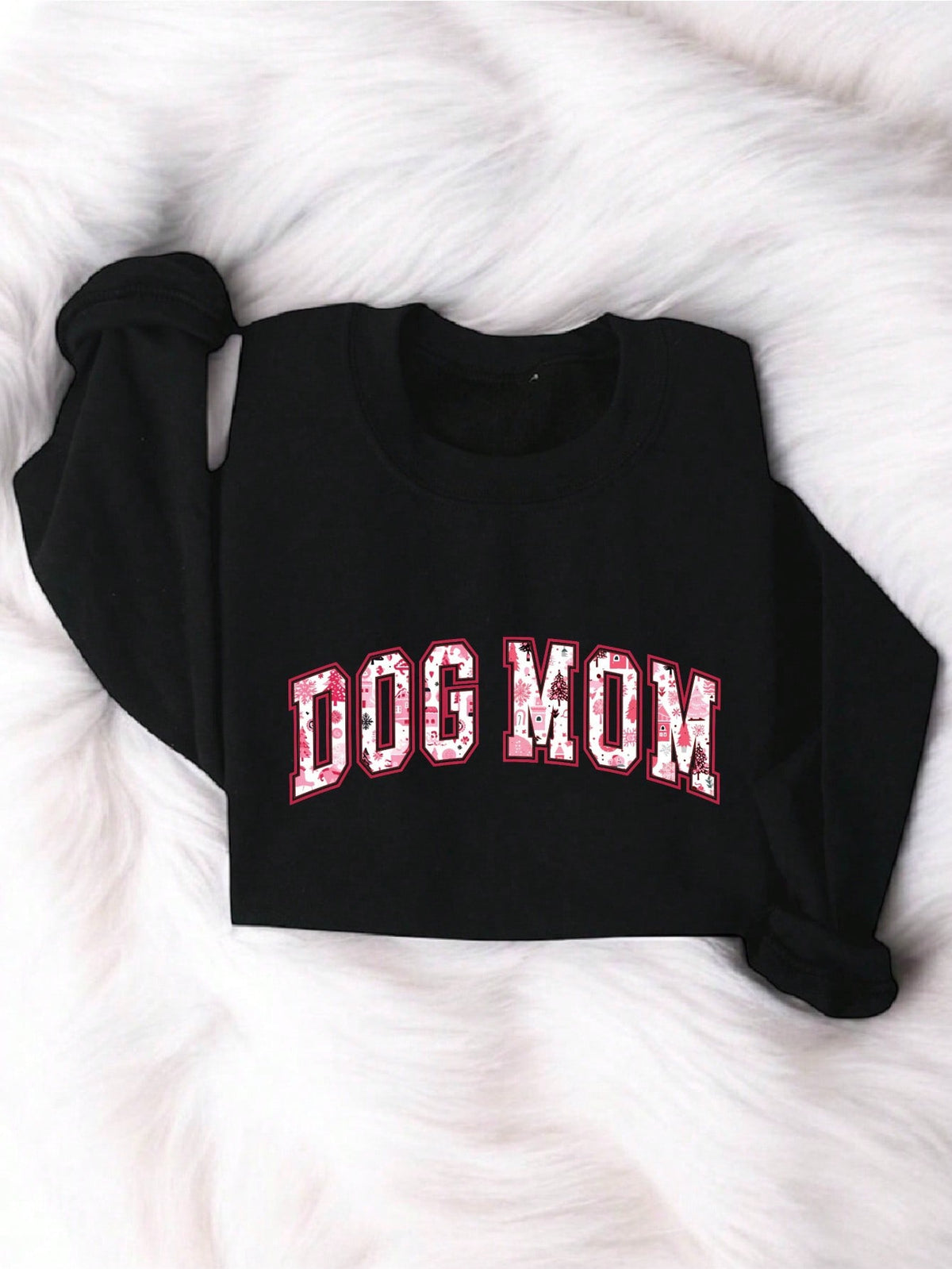 Pink Christmas Dog Mom Sweatshirt