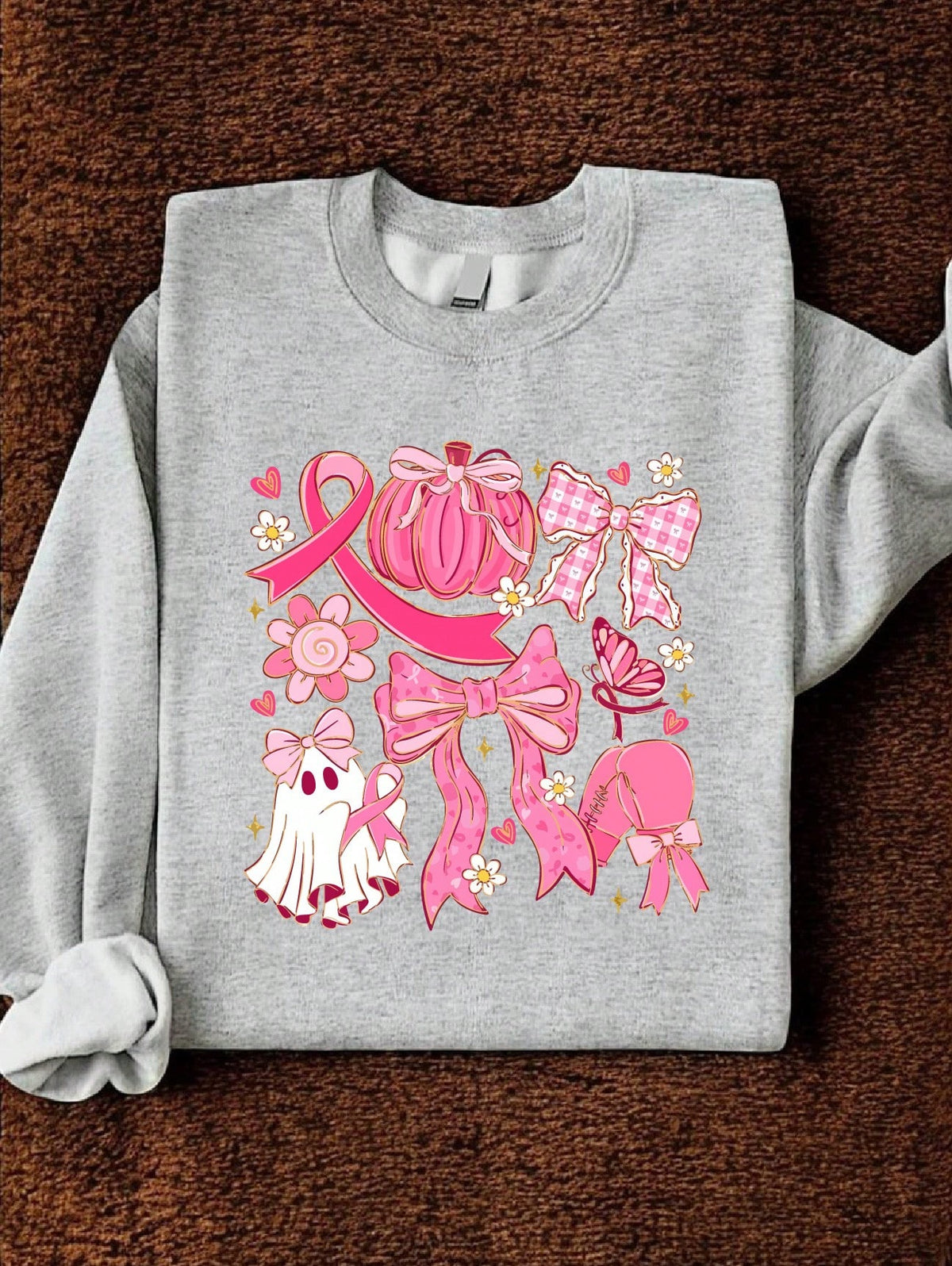 Cute Halloween Breast Cancer Groovy Sweatshirt
