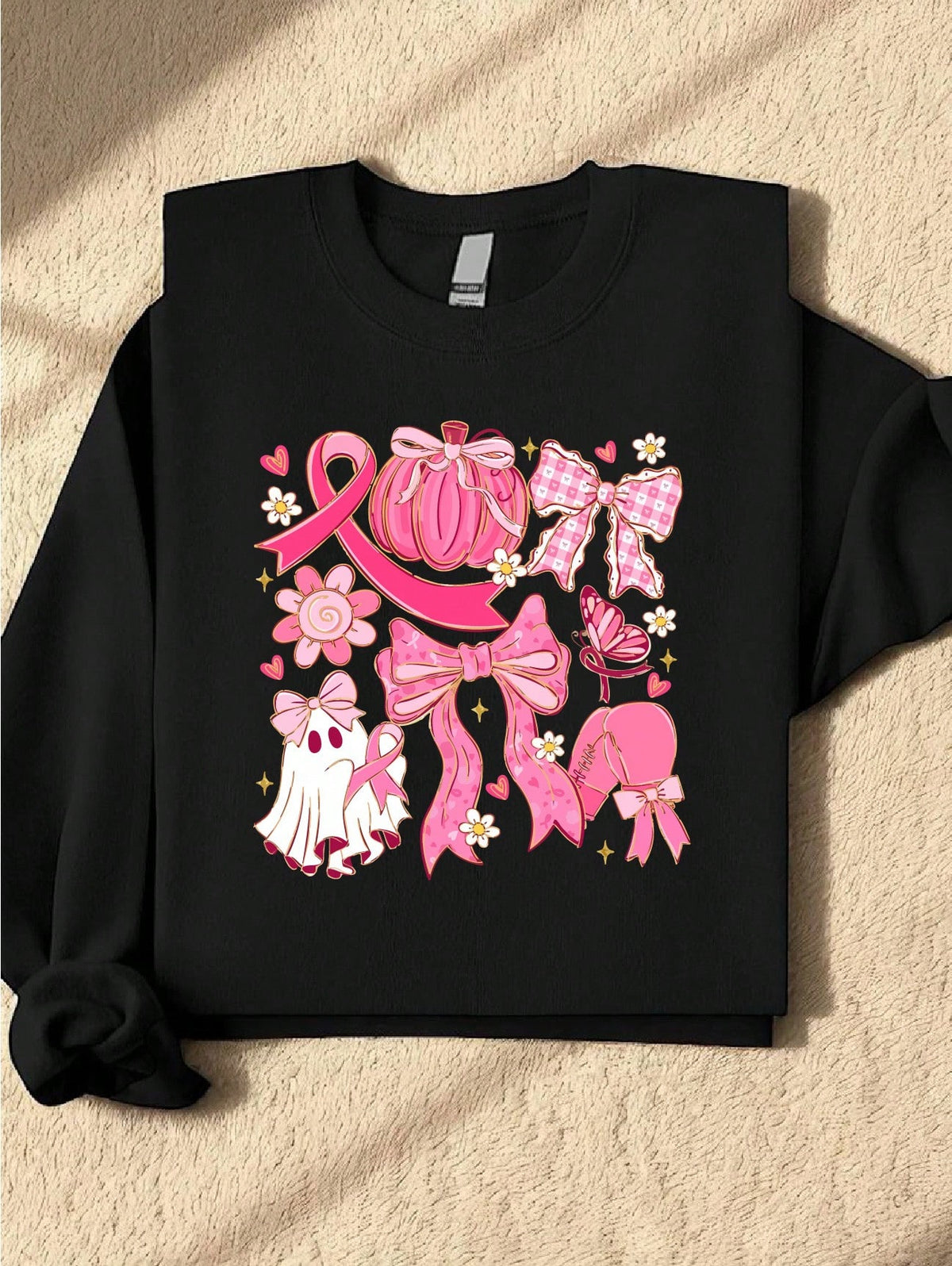 Cute Halloween Breast Cancer Groovy Sweatshirt