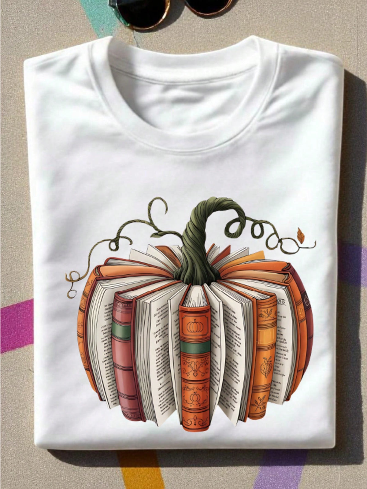 Fall Book Pumpkin T-Shirt