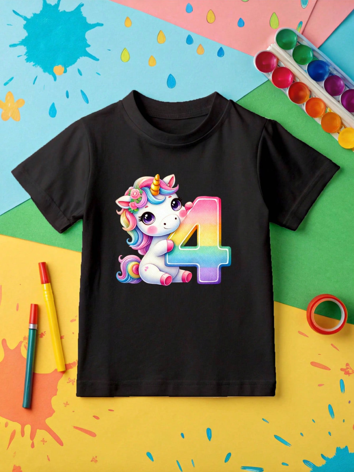 4th Birthday Unicorn Kids Hoodie