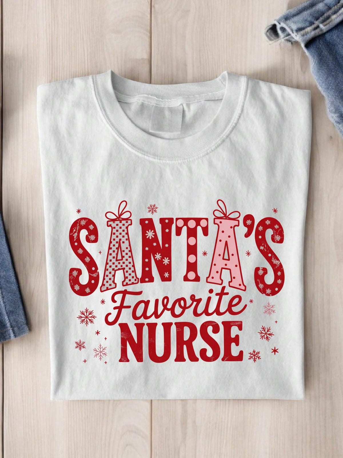 Santa's Favorite Nurse Christmas T-Shirt