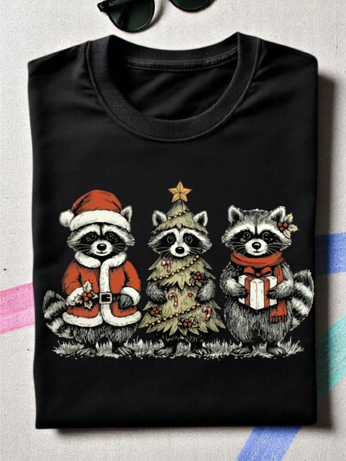Christmas Raccoons T-Shirt