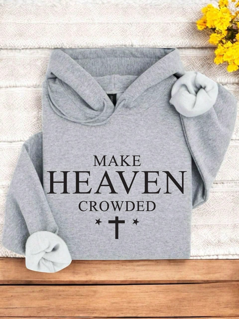 Make Heaven Crowded Cross Hoodie