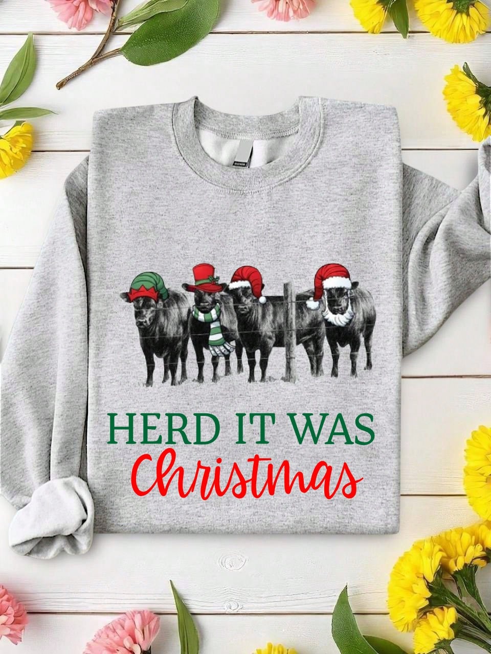 Herd It Was Christmas Buffalo Sweatshirt