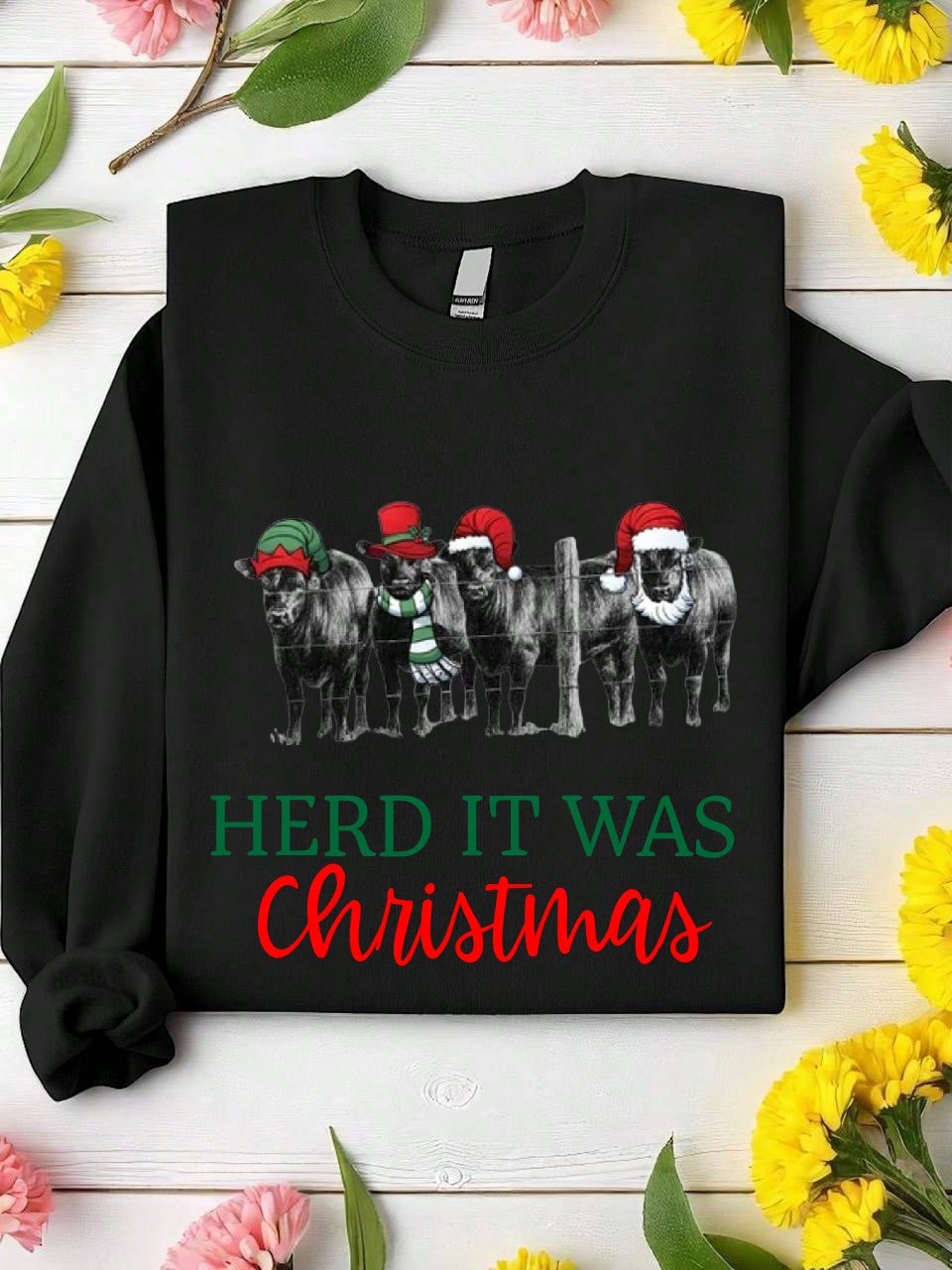 Herd It Was Christmas Buffalo Sweatshirt
