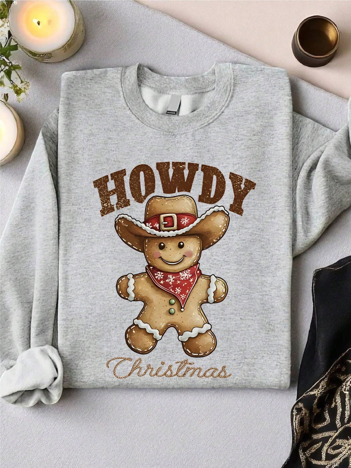 Howdy Christmas Gingerbread Sweatshirt