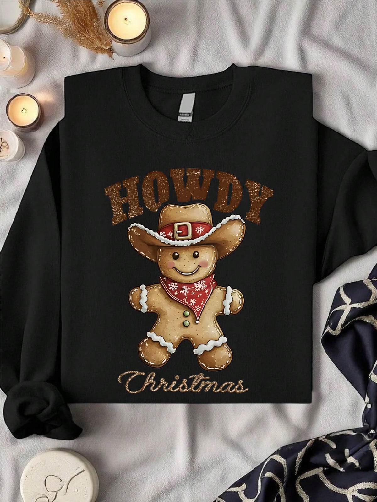 Howdy Christmas Gingerbread Sweatshirt