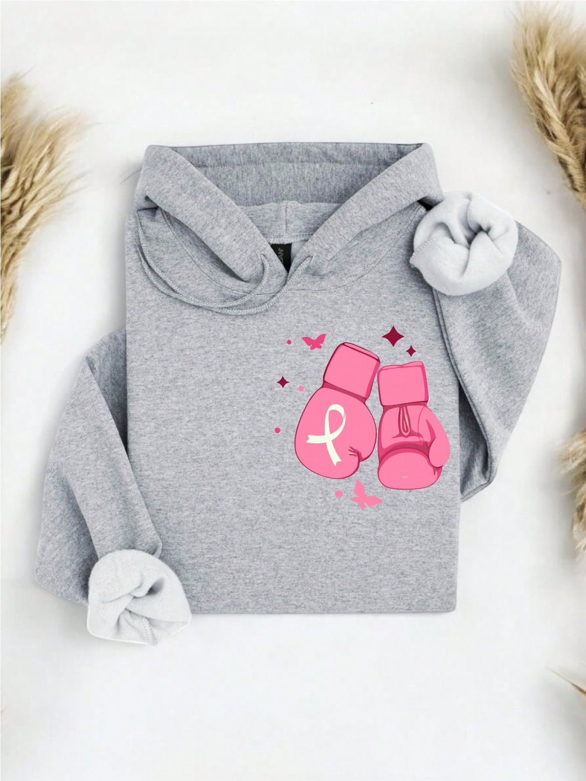 Breast Cancer Gloves Pocket Hoodie