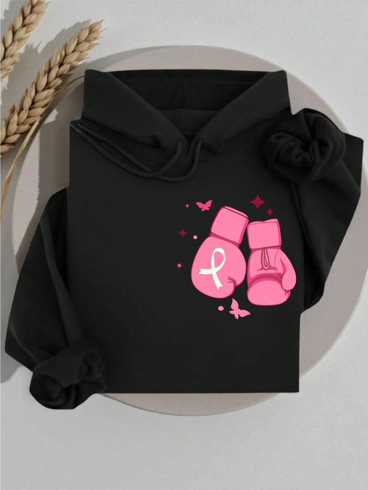 Breast Cancer Gloves Pocket Hoodie