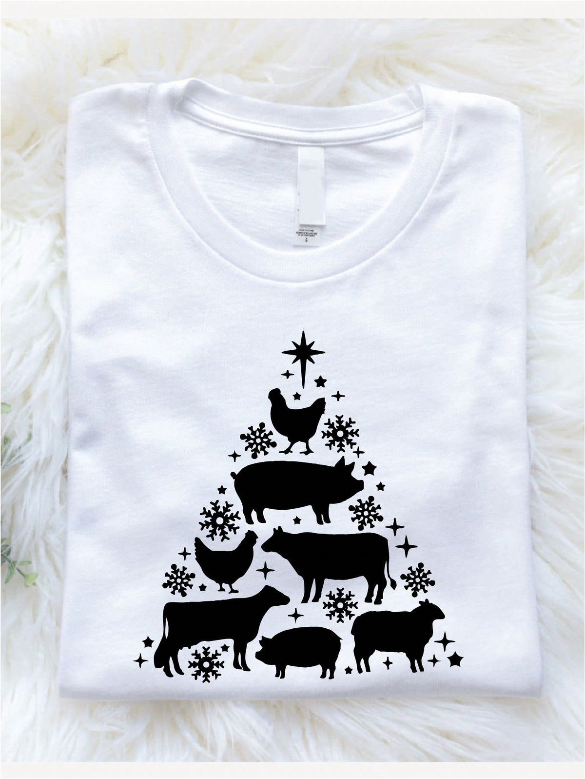 Farm Animals Christmas Tree T-Shirt