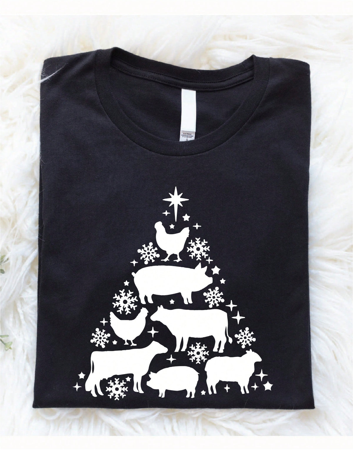 Farm Animals Christmas Tree T-Shirt