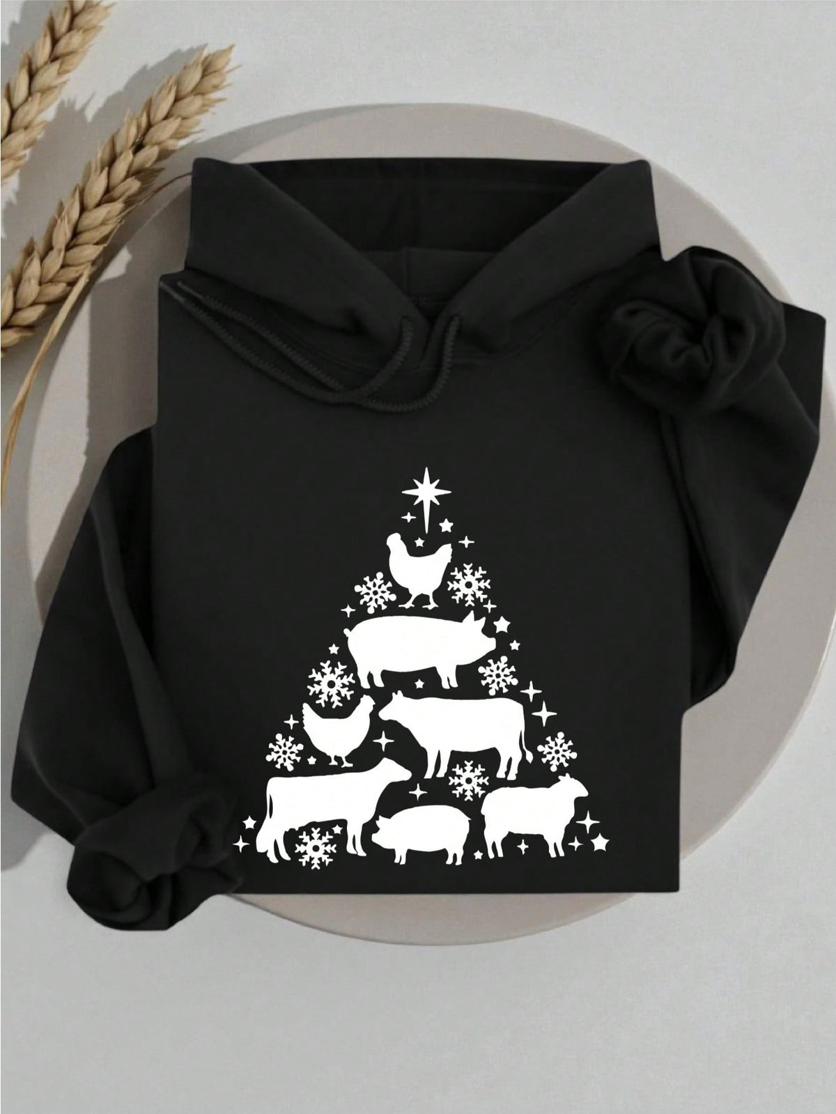 Farm Animals Christmas Tree Hoodie
