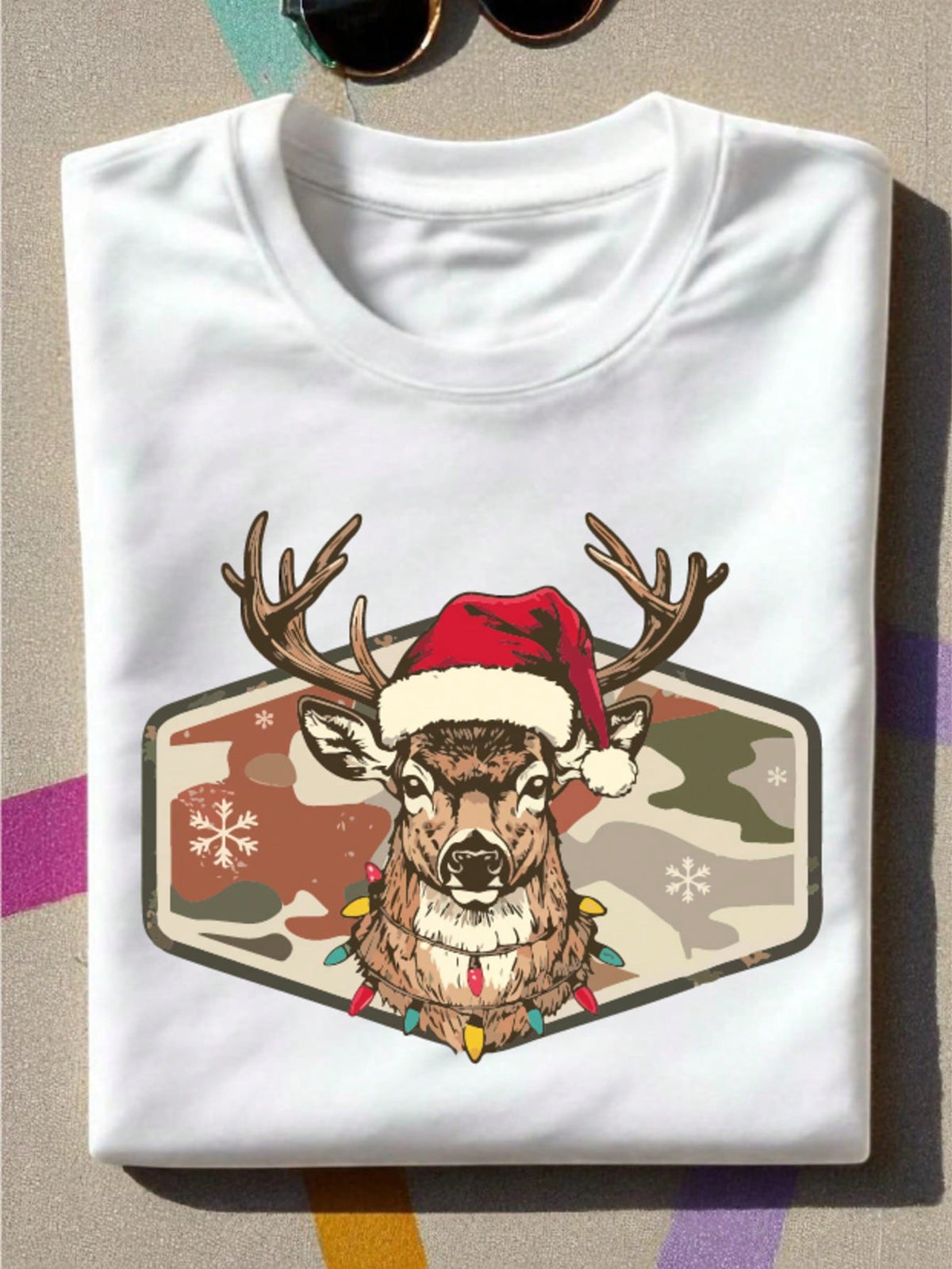 Christmas Deer Hunting Camo T-Shirt