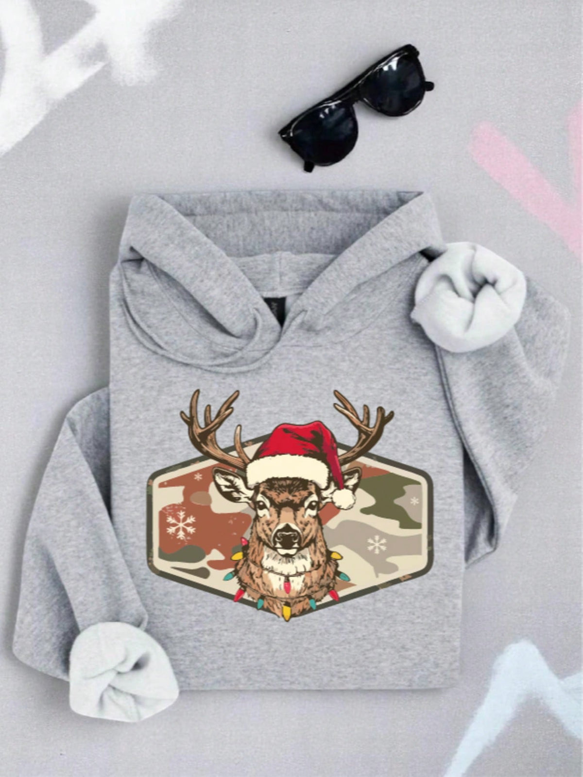Christmas Deer Hunting Camo Hoodie