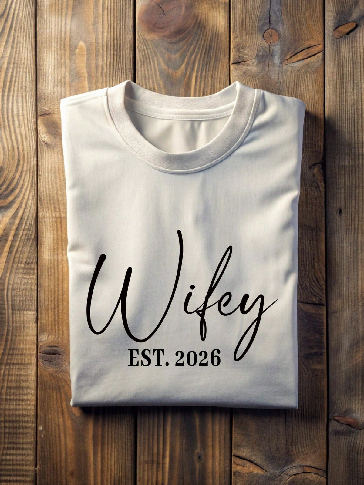 1 PC Wifey Hubby Est 2026 T-Shirt