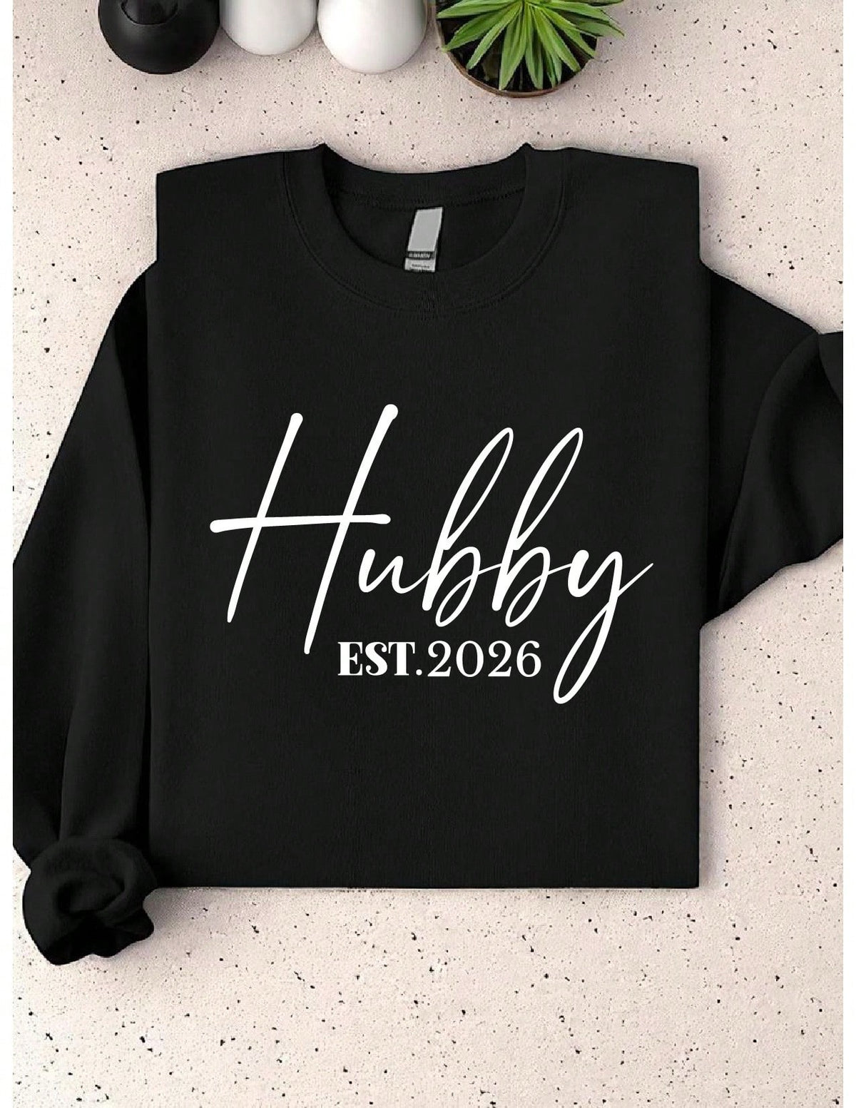 'Wifey' & 'Hubby' EST. 2026 Matching Couple Sweatshirt