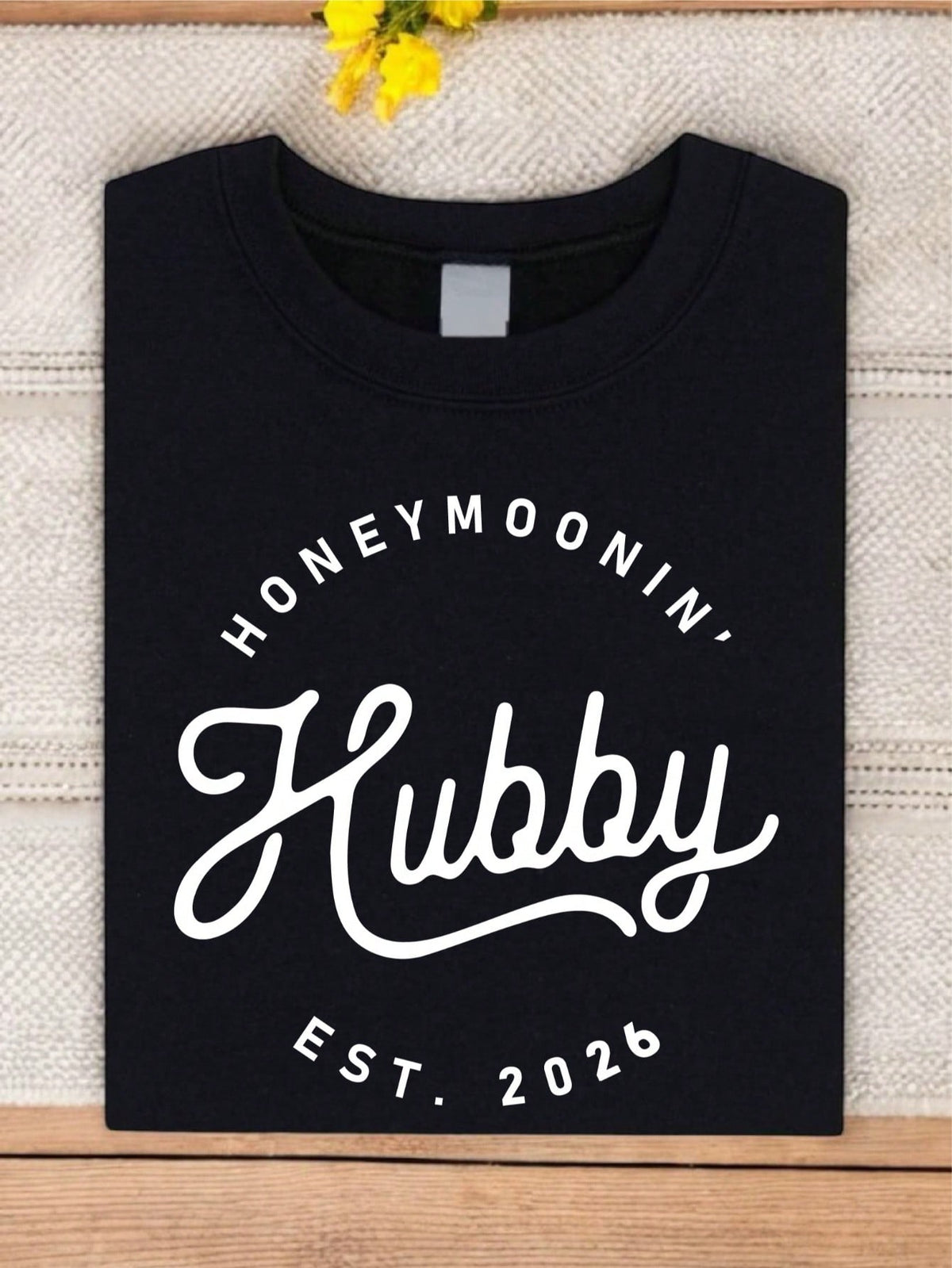 1PC Honeymoonin' Hubby EST.2026 T-Shirt