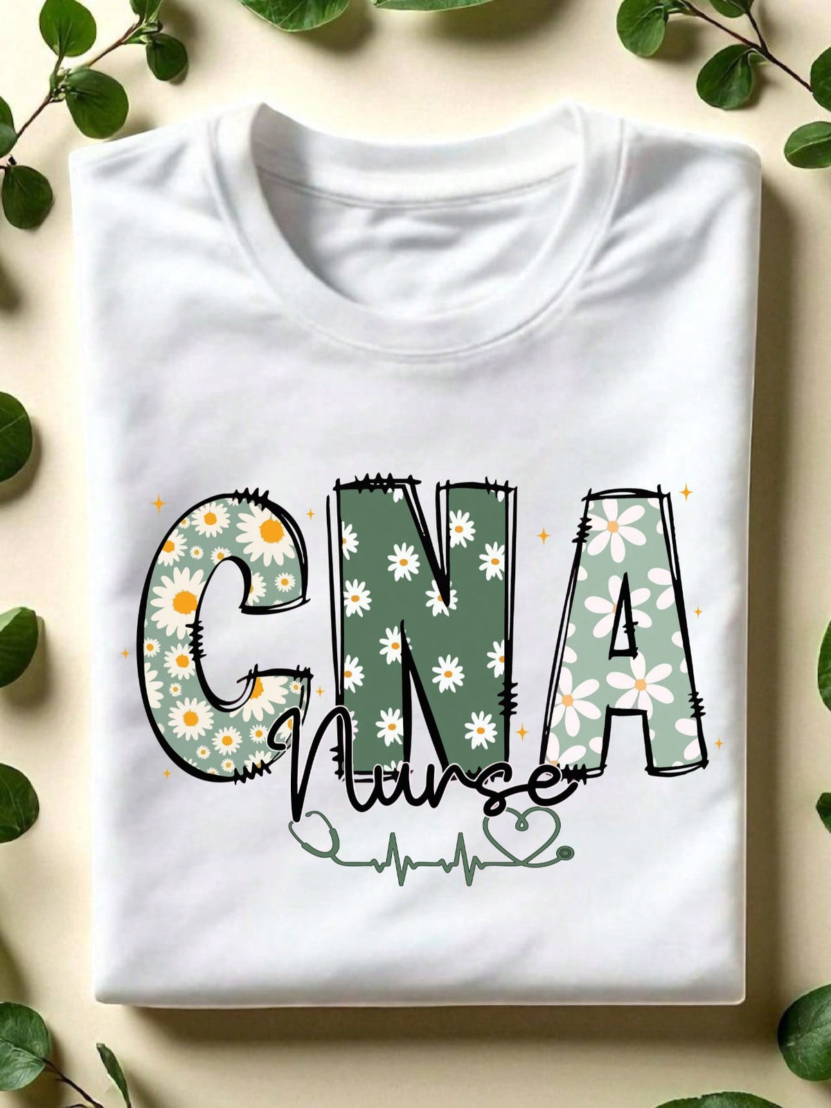 Floral CNA Nurse T-Shirt