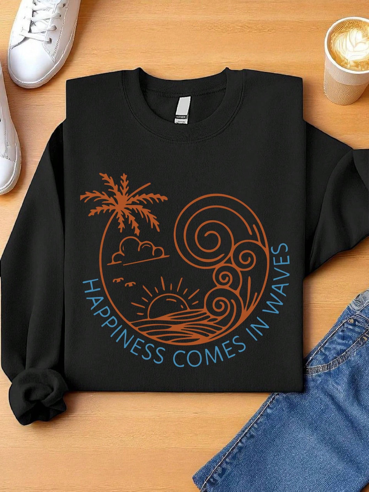 Happiness Comes In Waves Sweatshirt
