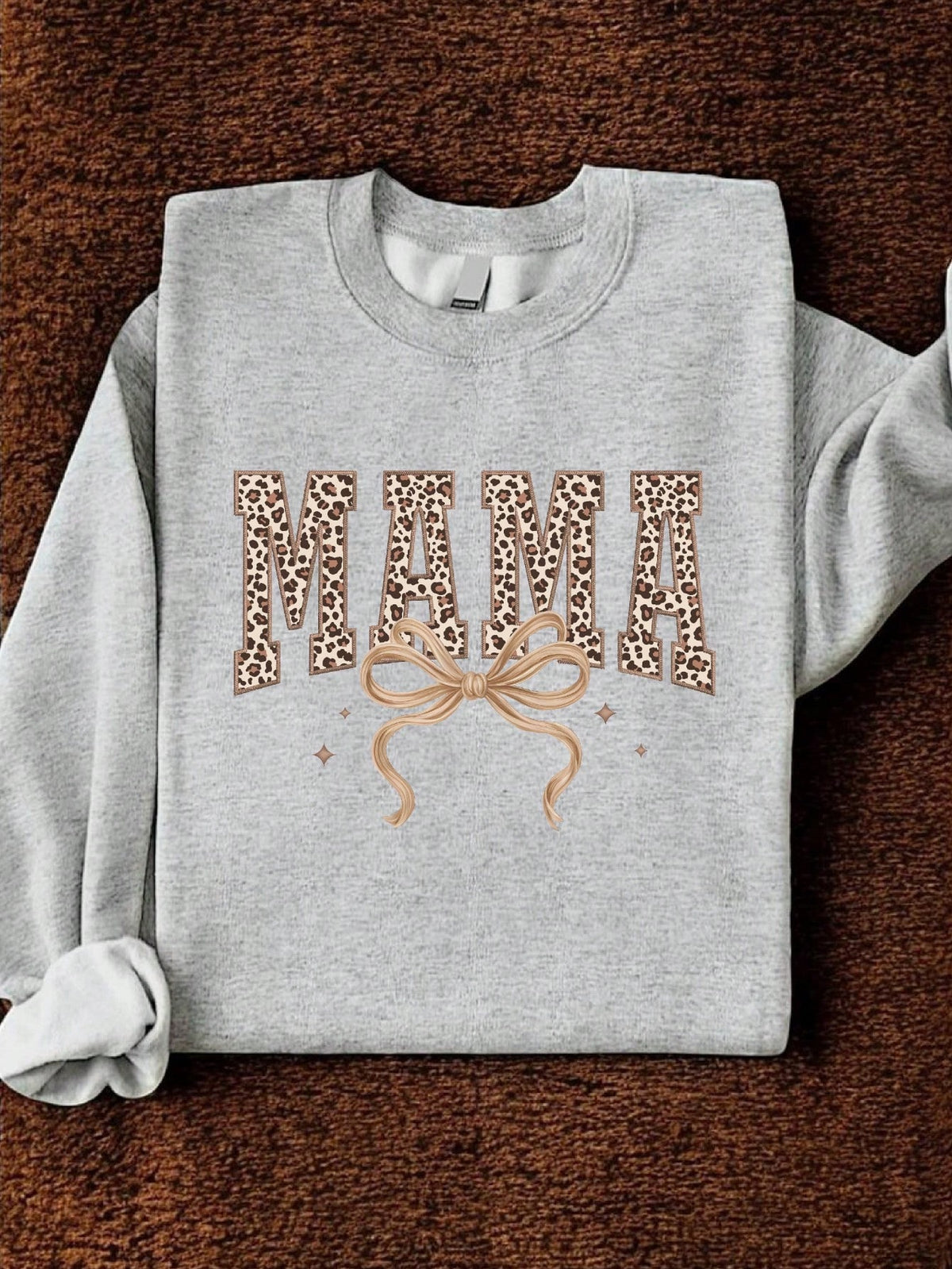 Leopard Mama Coquette Bow Sweatshirt