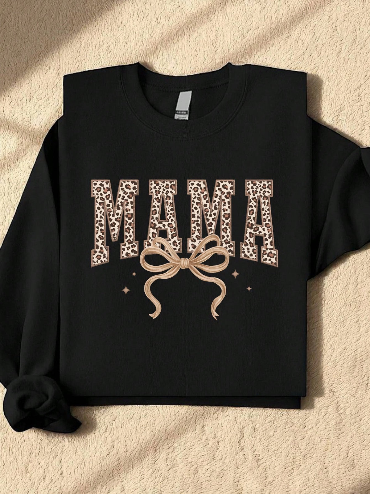 Leopard Mama Coquette Bow Sweatshirt