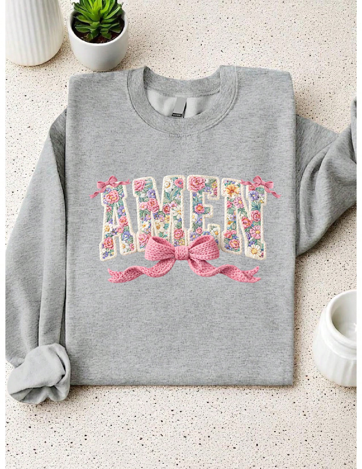Coquette Amen Faux Yarn Sweatshirt